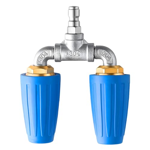 BOROCO Hochdruckreiniger Doppel Turbodüse,Drehbare Turbo Düse,Hochdruckreiniger mit 1/4 Rotating Turbo Hochdruckreiniger Pistole Düse 4000 PSI für Garten Auto Beton von BOROCO