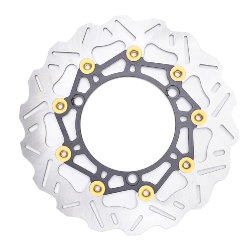 BOROCO Motorrad -Bremsscheibenscheibenrotor, Set 267mm Edelstahl -Sattel -Adapter -Kit -Austausch für NMAX125 NMAX155 Aerox155 NVX155 (Gold) von BOROCO