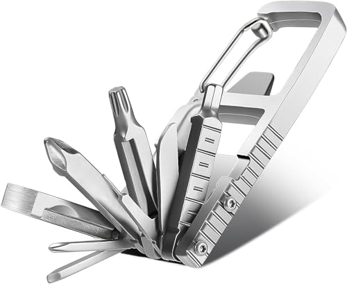 BOROCO Multitool Werkzeug, Schlüsselkombination Multi Tool 12 in 1 Faltbar Schrauben Rotary Bit Flaschenöffner Edelstahl Kit Set Folding Outdoor Tool von BOROCO