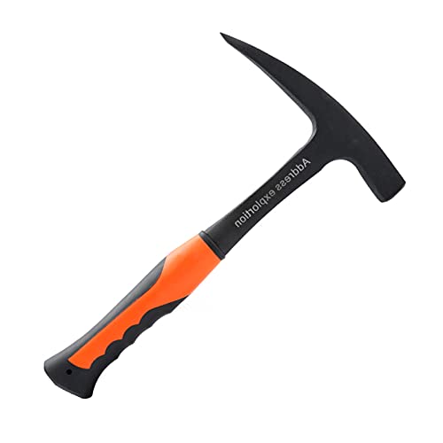 BOROCO Spitzhammer,Geologischer Explorations Hammer mit spitzer,maurerhammer,Fels-Pick-Ziegel-spitzer geologischer Hammer im Freien Geologie Mineralexplorations Werkzeug für dachdecker von BOROCO