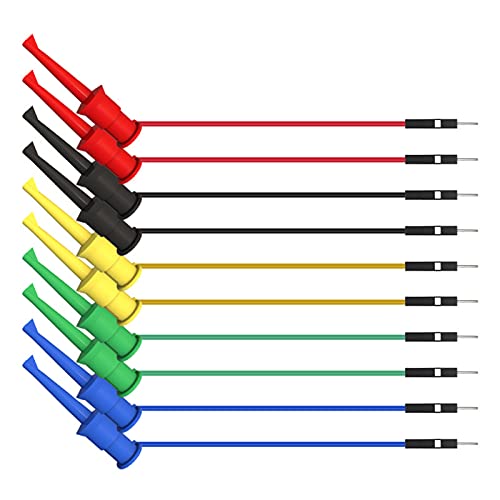 Mini Grabber Testhaken zum Steckbrett Männliche Jumperdrähte Weiche flexible Silikonhakenclips Jumper Testleitungen 10 Stück von BOROCO