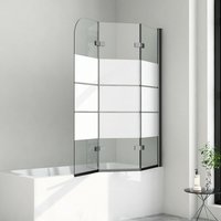 Boromal - 120x140cm Badewannenaufsatz 3 teilig Schwarz Faltbar Duschwand Badewanne Glaswand Duschtrennwand Sicherheitsglas 5mm esg Glas von BOROMAL