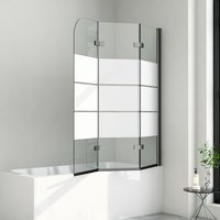 Boromal 120x140cm Badewannenaufsatz 3 teilig Schwarz Faltbar Duschwand Badewanne Glaswand Duschtrennwand Sicherheitsglas 5mm ESG Glas von BOROMAL