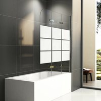 Boromal - 130x140cm Badewannenaufsatz Badewannenfaltwand Milchglas 3-teilig Faltbar Badewanne Glaswand esg Sicherheitsglas Teilsatiniert glas von BOROMAL