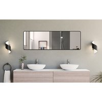 160x40cm Standspiegel, Groß Ganzkörperspiegel mit Schwarzrahmen für Schlaf-, Wohn- und Badezimmer Spiegel, Schwarz von BOROMAL
