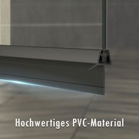 2x 100cm Duschdichtung schwarz 5mm Glasstärke 16mm Gummilippe Duschtür Dichtung Wasserabweiser Ersatzdichtung Duschtürdichtung von BOROMAL