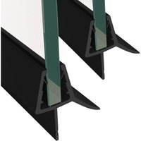 Boromal - 2x Duschdichtung 8mm Schwarz Für Glastür Duschkabine Dichtung Duschtür Dichtungen Ersatzdichtung Dusche Dichtlippe Duschprofil 70cm von BOROMAL