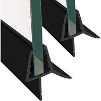 Boromal - 2x Duschdichtung 8mm Schwarz Für Glastür Duschkabine Dichtung Duschtür Dichtungen Ersatzdichtung Dusche Dichtlippe Duschprofil 80cm von BOROMAL
