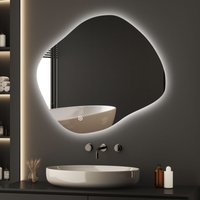 Asymmetrischer LED Badspiegel mit Beleuchtung 74 x 64 cm 3 Lichtfarbe Einstellbare Spiegel Bad mit Beleuchtung LED Spiegel mit Licht mit Asymmetrischer LED Badspiegel mit Beleuchtung 74 x 64 cm 3 Lichtfarbe Einstellbare Spiegel Bad mit Beleuchtung LED Spiegel mit Licht mit von BOROMAL