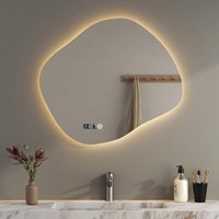 Asymmetrischer Spiegel mit led Beleuchtung 64 x 74 cm Badspiegel mit Beleuchtung Bad Spiegel mit Licht led Spiegel mit Touch-Schalter, Dimmbar 3 von BOROMAL