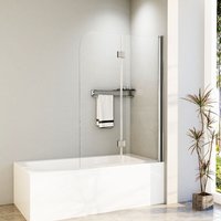 Boromal - Badewannenaufsatz 120 x 140 cm Duschabtrennung Duschwand Badewanne Badewannenfaltwand 6 mm Nano Glas von BOROMAL