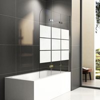 Badewannenaufsatz 120 x 140 cm Duschwand für Badewanne 3-teilig faltbar mit Satiniert 6mm von BOROMAL
