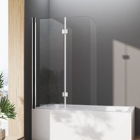 Badewannenaufsatz Duschwand für Badewanne 110x140 cm (BxH) Glas badewannenfaltwand 2-teilig Faltbar 6 mm nano-glas Duschabtrennung Badewanne von BOROMAL