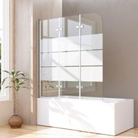 Boromal - Badewannenfaltwand 3-teilig 140x140 duschwand badewanne milchglas trennwand glas faltbar echtglas badewannenaufsatz faltwand von BOROMAL