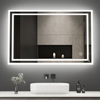 Boromal - badezimmerspiegel mit led bad spiegel 120x70cm touch mit beleuchtung badspiegel 3 Fach wandschalter warmweiß von BOROMAL