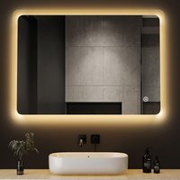 Badspiegel 40x60cm Badezimmerspiegel Badspiegel mit Beleuchtung led Spiegel Kosmetikspiegel Schminkspiegel mit Beleuchtung Wandspiegel mit von BOROMAL