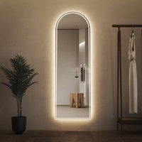 Bogen Ganzkörperspiegel mit Beleuchtung 165x50cm Gewölbter Standspiegel mit Beleuchtung Bodenspiegel led Wandspiegel Schminkspiegel Kosmetikspiegel von BOROMAL