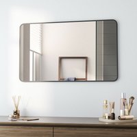 Boromal - 100x60cm Ganzkörperspiegel Standspiegel Spiegel Groß Wandspiegel Anlehnen an der Wand Rechteckig Schlafzimmerspiegel Schwarz von BOROMAL