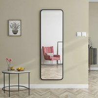 40x140cm Ganzkörperspiegel Standspiegel Wandspiegel mit Ständer Schwarz Metallrahmen Rahmen hd Großer von BOROMAL