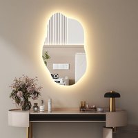 Boromal Asymmetrischer Beleuchtung mit Beleuchtung 52x85cm LED Badspiegel Asymmetrischer Spiegel mit Licht Lichtspiegel LED Spiegel Badezimmerspiegel Boromal Asymmetrischer Beleuchtung mit Beleuchtung 52x85cm LED Badspiegel Asymmetrischer Spiegel mit Licht Lichtspiegel LED Spiegel Badezimmerspiegel von BOROMAL