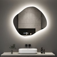 Boromal Asymmetrischer Beleuchtung mit Beleuchtung 74 x 64 cm LED Badspiegel mit Uhr Spiegel mit Beleuchtung, Uhr, Touch-Schalter, Dimmbar 3 Boromal Asymmetrischer Beleuchtung mit Beleuchtung 74 x 64 cm LED Badspiegel mit Uhr Spiegel mit Beleuchtung, Uhr, Touch-Schalter, Dimmbar 3 von BOROMAL