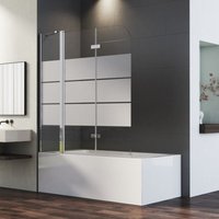 Boromal Badewannenaufsatz 160x140cm Badewanne Duschwand mit festem segment 6mm ESG Sicherheitsglas Badewanne Duschwand 3-teilig faltbar von BOROMAL