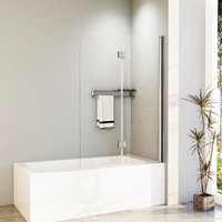 Boromal - Badewannenaufsatz 2-teilig 3-teilig Duschwand für Badewanne 90cm 100cm 110cm 120cm 130cm 140cm Badewannenfaltwand 6mm esg Glas 110cm von BOROMAL