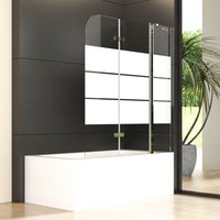 Boromal Badewannenaufsatz Gestreift 150x140cm Badewanne Duschwand mit festem segment 6mm ESG Sicherheitsglas Badewanne Duschwand 3-teilig faltbar Boromal Badewannenaufsatz Gestreift 150x140cm Badewanne Duschwand mit festem segment 6mm ESG Sicherheitsglas Badewanne Duschwand 3-teilig faltbar von BOROMAL
