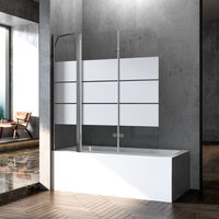 Boromal Badewannenaufsatz Gestreift 160x140cm mit festem segment Duschwand für badewanne faltbar Duschabtrennung Badewannenfaltwand Duschtrennwand Boromal Badewannenaufsatz Gestreift 160x140cm mit festem segment Duschwand für badewanne faltbar Duschabtrennung Badewannenfaltwand Duschtrennwand von BOROMAL
