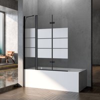 Boromal Badewannenaufsatz Schwarz 150x140cm mit festem segment Duschwand für badewanne faltbar Duschabtrennung Badewannenfaltwand Duschtrennwand für Boromal Badewannenaufsatz Schwarz 150x140cm mit festem segment Duschwand für badewanne faltbar Duschabtrennung Badewannenfaltwand Duschtrennwand für von BOROMAL