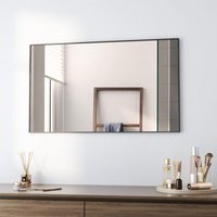 Boromal - Badspiegel,Wandspiegel,Spiegel groß Schwarz Rechteckiger Kosmetikspiegel für Badezimmer Wohnzimmer Glatte Spiegeloberfläche 60x100 cm von BOROMAL