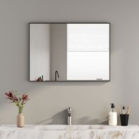 Badspiegel,Wandspiegel,Spiegel groß Schwarz Rechteckiger Kosmetikspiegel für Badezimmer Wohnzimmer Glatte Spiegeloberfläche 60x80 cm von BOROMAL