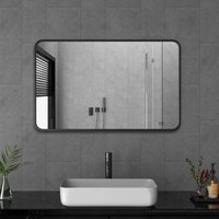 Boromal - Badspiegel 100x60cm Wandspiegel Schwarz Metall Badezimmerspiegel Badzimmer Spiegel bad schwarzer rahmen Boromal - Badspiegel 100x60cm Wandspiegel Schwarz Metall Badezimmerspiegel Badzimmer Spiegel bad schwarzer rahmen von BOROMAL
