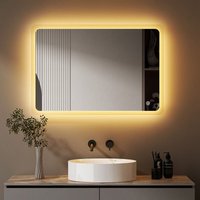 Boromal Badspiegel 50x70cm Spiegel mit Beleuchtung LED Spiegel Lichtspiegel Badezimmerspiegel LED Wandspiegel mit 3 Lichtfarben Dimmbar von BOROMAL