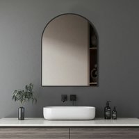 Badspiegel 50x70cm Wandspiegel Schwarz Metall Badezimmerspiegel Badzimmer Spiegel bad schwarzer rahmen - Boromal von BOROMAL