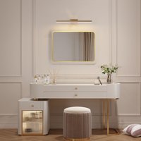 Badspiegel 60x80cm mit runder rand Gold Metallrahmen moden badezimmerspiegel Wandspiegel für Bäder, Toiletten, Schlafzimme von BOROMAL