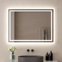 Badspiegel led 60x40cm Badezimmerspiegel mit Beleuchtung Wandschalter Energiesparender von BOROMAL