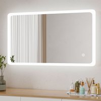 Boromal Badspiegel mit Beleuchtung 100x60cm Spiegel mit Beleuchtung LED Spiegel Lichtspiegel Badezimmerspiegel LED Wandspiegel mit 3 Lichtfarben von BOROMAL