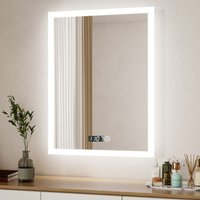 Boromal Badspiegel mit Beleuchtung LED Spiegel mit Uhr 50 x 70 cm Spiegel mit Beleuchtung Badezimmerspiegel mit Beleuchtung Lichtspiegel Wandspiegel Boromal Badspiegel mit Beleuchtung LED Spiegel mit Uhr 50 x 70 cm Spiegel mit Beleuchtung Badezimmerspiegel mit Beleuchtung Lichtspiegel Wandspiegel von BOROMAL