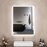 Boromal - Badspiegel mit Beleuchtung – led Badezimmerspiegel 40x60 cm – led Spiegel mit umlaufenden Raumlicht – Spiegel von BOROMAL