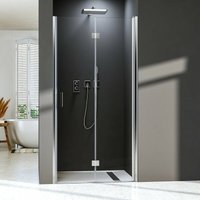 Boromal - Duschabtrennung Duschwand Nischentür Dusche Schwingtür Falttür Echtglas 80x195cm von BOROMAL