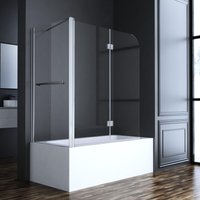 Boromal - Duschwand für Badewanne mit Seitenwand 70x120x140cm 2-teilig faltbar, Glas Badewannenaufsatz Duschabtrennung Duschtrennwand mit 5mm esg Boromal - Duschwand für Badewanne mit Seitenwand 70x120x140cm 2-teilig faltbar, Glas Badewannenaufsatz Duschabtrennung Duschtrennwand mit 5mm esg von BOROMAL