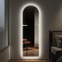 Boromal - Ganzkörperspiegel mit Beleuchtung 50x150cm, Groß Bogen Standspiegel 3 Lichtfarbe 3000-6500K, Spiegel Lichtspiegel mit Touchschalter, Boromal - Ganzkörperspiegel mit Beleuchtung 50x150cm, Groß Bogen Standspiegel 3 Lichtfarbe 3000-6500K, Spiegel Lichtspiegel mit Touchschalter, von BOROMAL