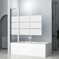 Boromal Gestreift Badewannenaufsatz 150x140cm mit festem segment Duschwand für badewanne 3-teilig faltbar Badewannenfaltwand Duschabtrennung Boromal Gestreift Badewannenaufsatz 150x140cm mit festem segment Duschwand für badewanne 3-teilig faltbar Badewannenfaltwand Duschabtrennung von BOROMAL
