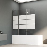 Boromal Gestreift Badewannenaufsatz 150x140cm mit festem segment Duschwand für badewanne 3-teilig faltbar Duschabtrennung Badewannenfaltwand Boromal Gestreift Badewannenaufsatz 150x140cm mit festem segment Duschwand für badewanne 3-teilig faltbar Duschabtrennung Badewannenfaltwand von BOROMAL