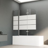 Boromal Gestreift Badewannenaufsatz 160x140cm mit festem segment Duschwand für badewanne 3-teilig faltbar Duschabtrennung Badewannenfaltwand Boromal Gestreift Badewannenaufsatz 160x140cm mit festem segment Duschwand für badewanne 3-teilig faltbar Duschabtrennung Badewannenfaltwand von BOROMAL