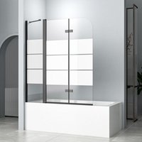 Boromal Gestreift Badewannenaufsatz Schwarz 160x140cm mit festem segment Duschwand für badewanne 3-teilig faltbar Badewannenfaltwand Duschabtrennung Boromal Gestreift Badewannenaufsatz Schwarz 160x140cm mit festem segment Duschwand für badewanne 3-teilig faltbar Badewannenfaltwand Duschabtrennung von BOROMAL