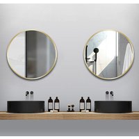 Gold Style Spiegel rund ø 50 cm – runder Wandspiegel in gold – Badspiegel rund mit hochwertigen Aluminiumrahmen - Dekospiegel - Badezimmerspiegel mit von BOROMAL