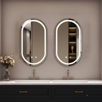 Boromal LED Spiegelschrank Bad mit Beleuchtung Schwarz Badezimmer Spiegelschrank mit Beleuchtung Metall Badezimmerschrank Rund mit Steckdose, von BOROMAL