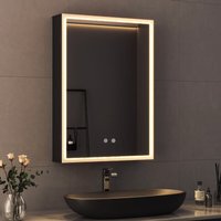 Boromal LED Spiegelschrank mit Beleuchtung 40x60cm Aluminium Spiegelschrank Bad mit Beleuchtung Badezimmerschrank, Badschrank Medizinschrank Spiegel von BOROMAL